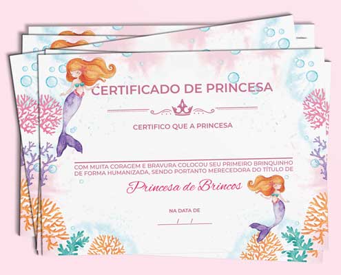 Pack super completo com modelos de certificados de princesa para você imprimir