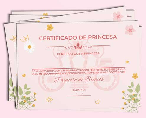 Pack super completo com modelos de certificados de princesa para você imprimir