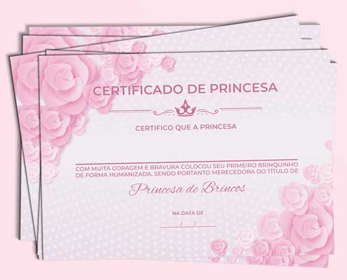 Pack super completo com modelos de certificados de princesa para você imprimir