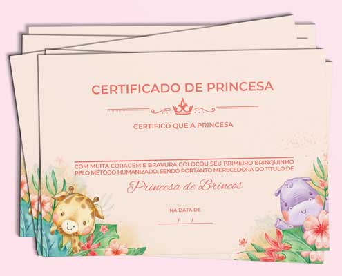 Pack super completo com modelos de certificados de princesa para você imprimir